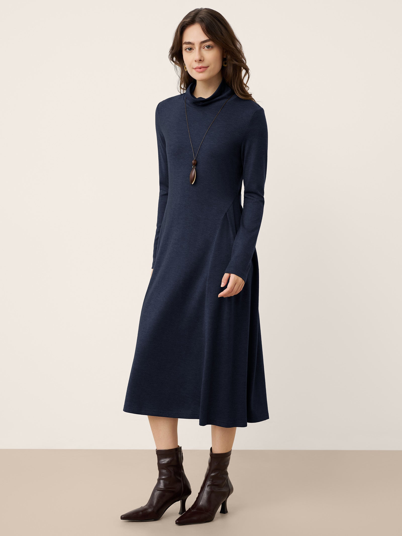 LINTICO women's wool outfit with maxi dress and midi dress