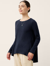 Wool Panelled Ruched Asymmetric Hem Top KALISTA by LINTICO for women
