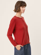 100% Extra-Fine Merino Wool Buttoned Knit Cardigan CAYLA by LINTICO for women