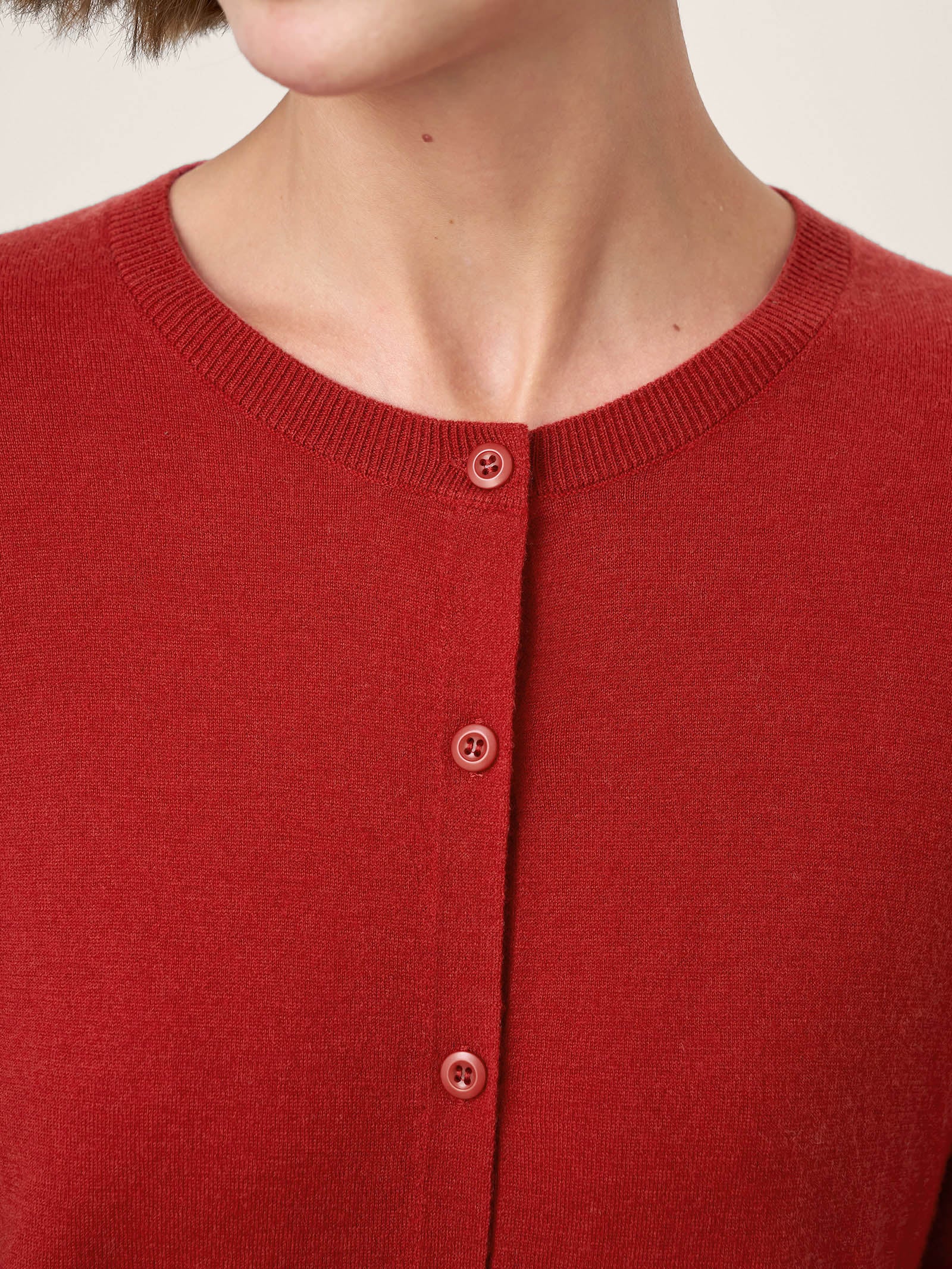 100% Extra-Fine Merino Wool Buttoned Knit Cardigan CAYLA by LINTICO for women