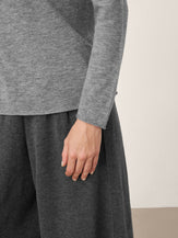 100% Extra-Fine Merino Wool Mock Neck Sweater with Rolled Edge ELA by LINTICO for women
