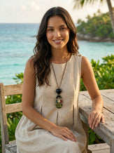 Artisanal Woodland Pendant Necklace by LINTICO
