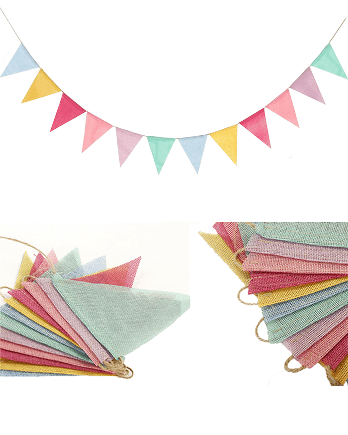 Sustainable Linen-Look Bunting Flags - One-Size - ACCESSORIES-Others