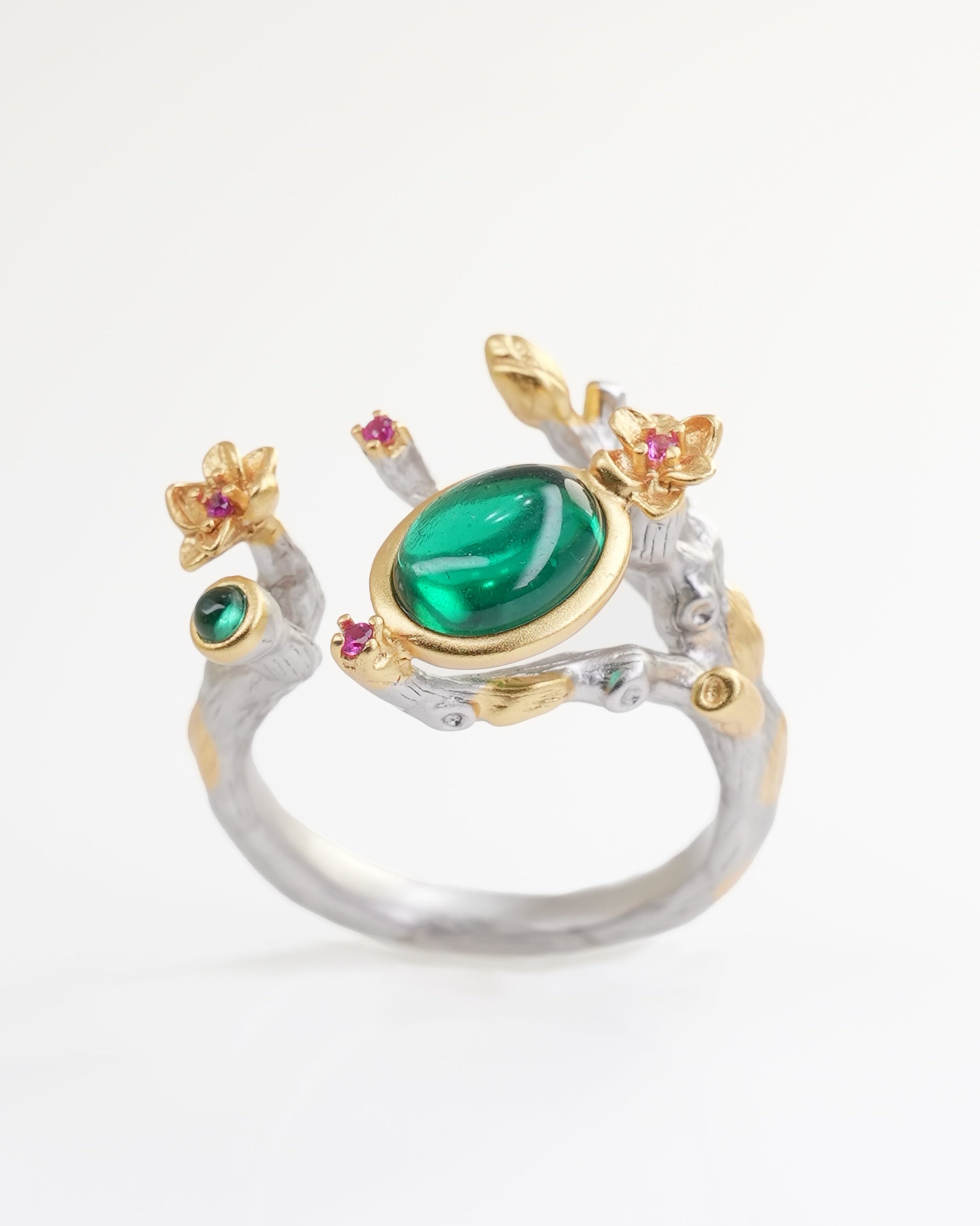Exquisite Emerald Ring - Enchanted Branch - One-Size - ACCESSORIES-Jewelry