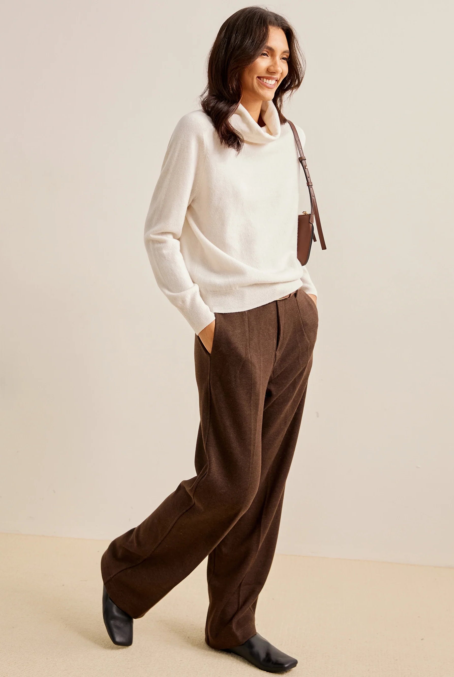 Merino Wool Cowl Neck Sweater