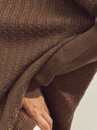 Cashmere V-Neck Textured Oversized Sweater With Asymmetrical Structural Design