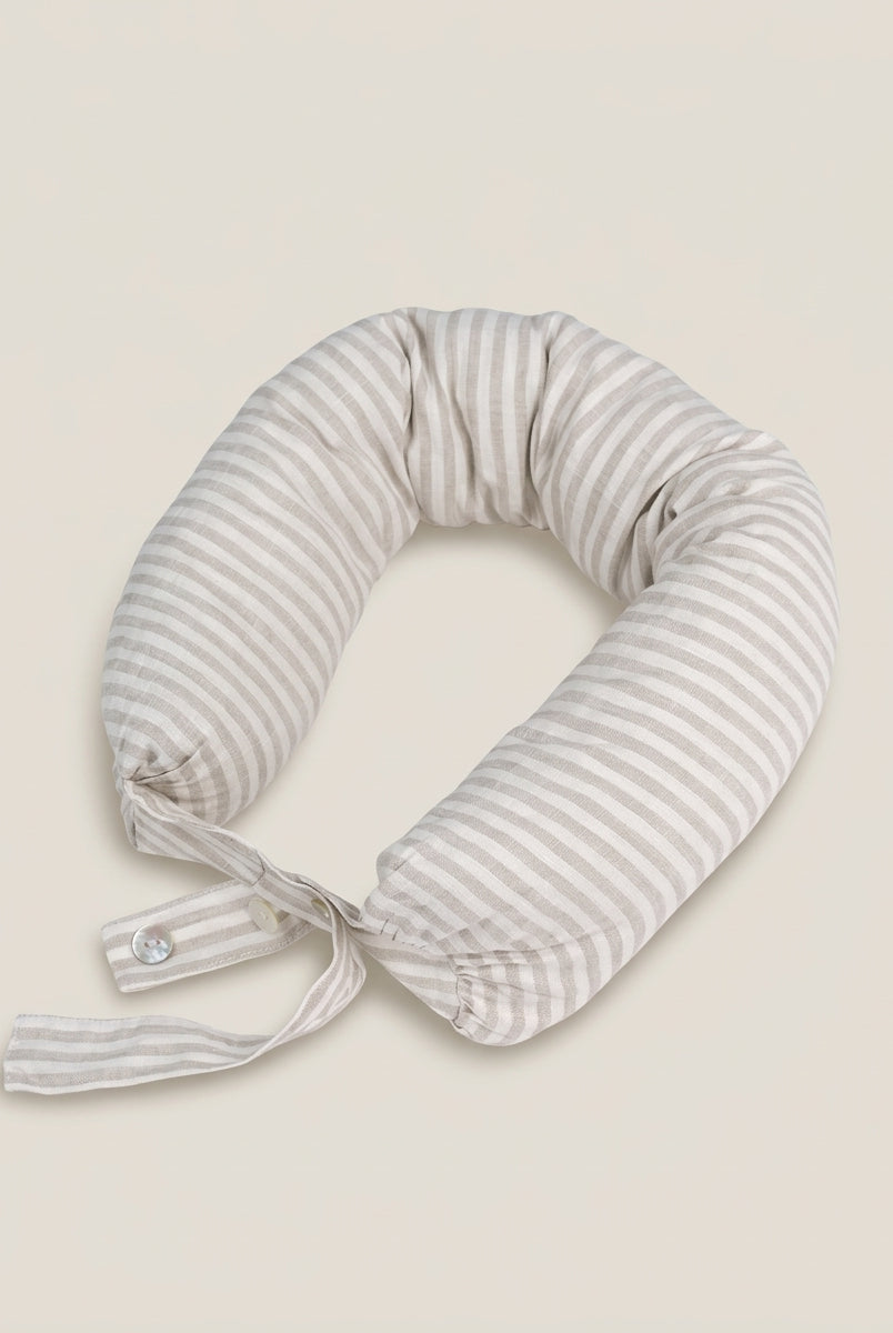 Linen Adjustable Neck Support Travel Pillow by LINTICO for women