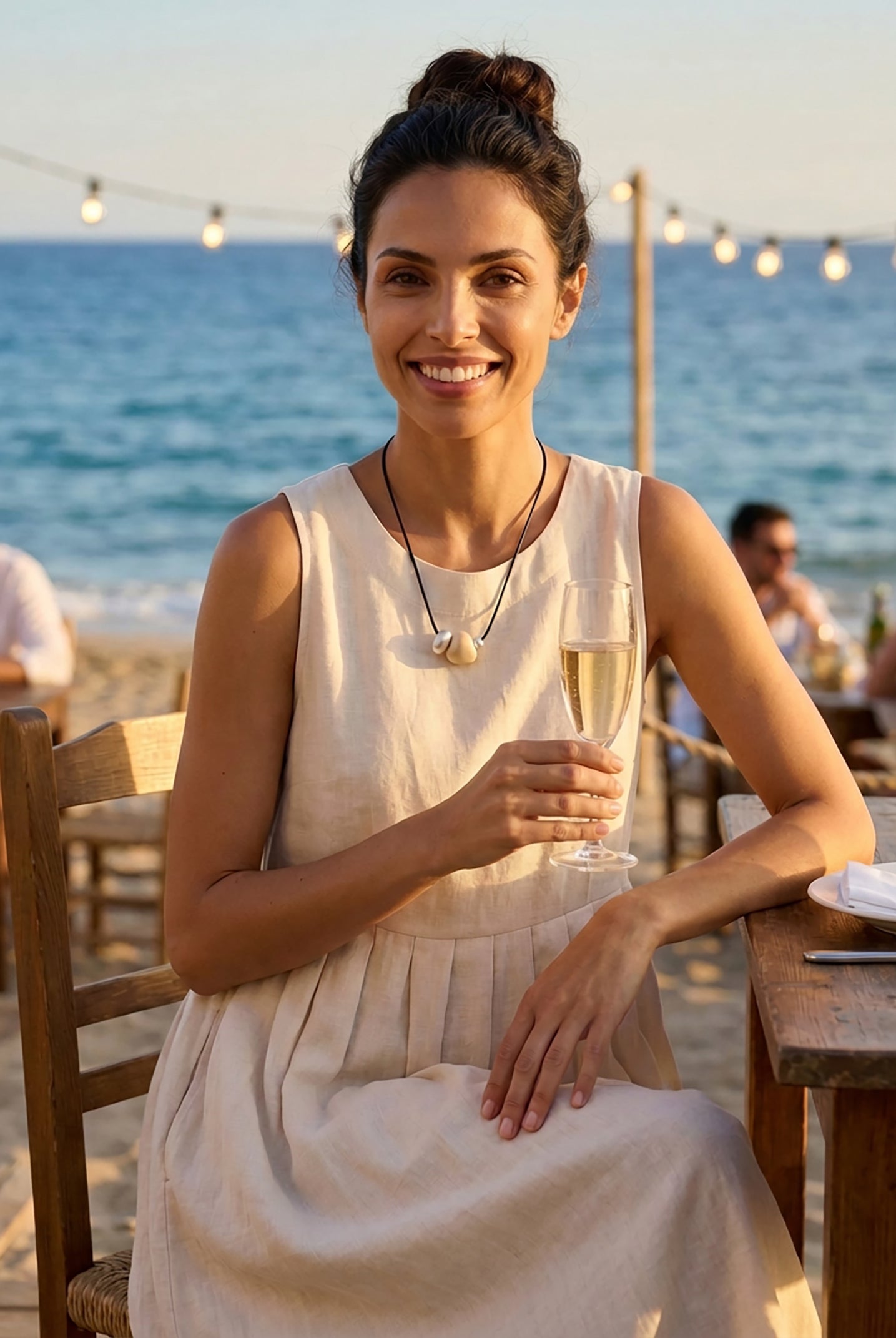 Ivory Nut Pendant Cord Necklace by LINTICO
