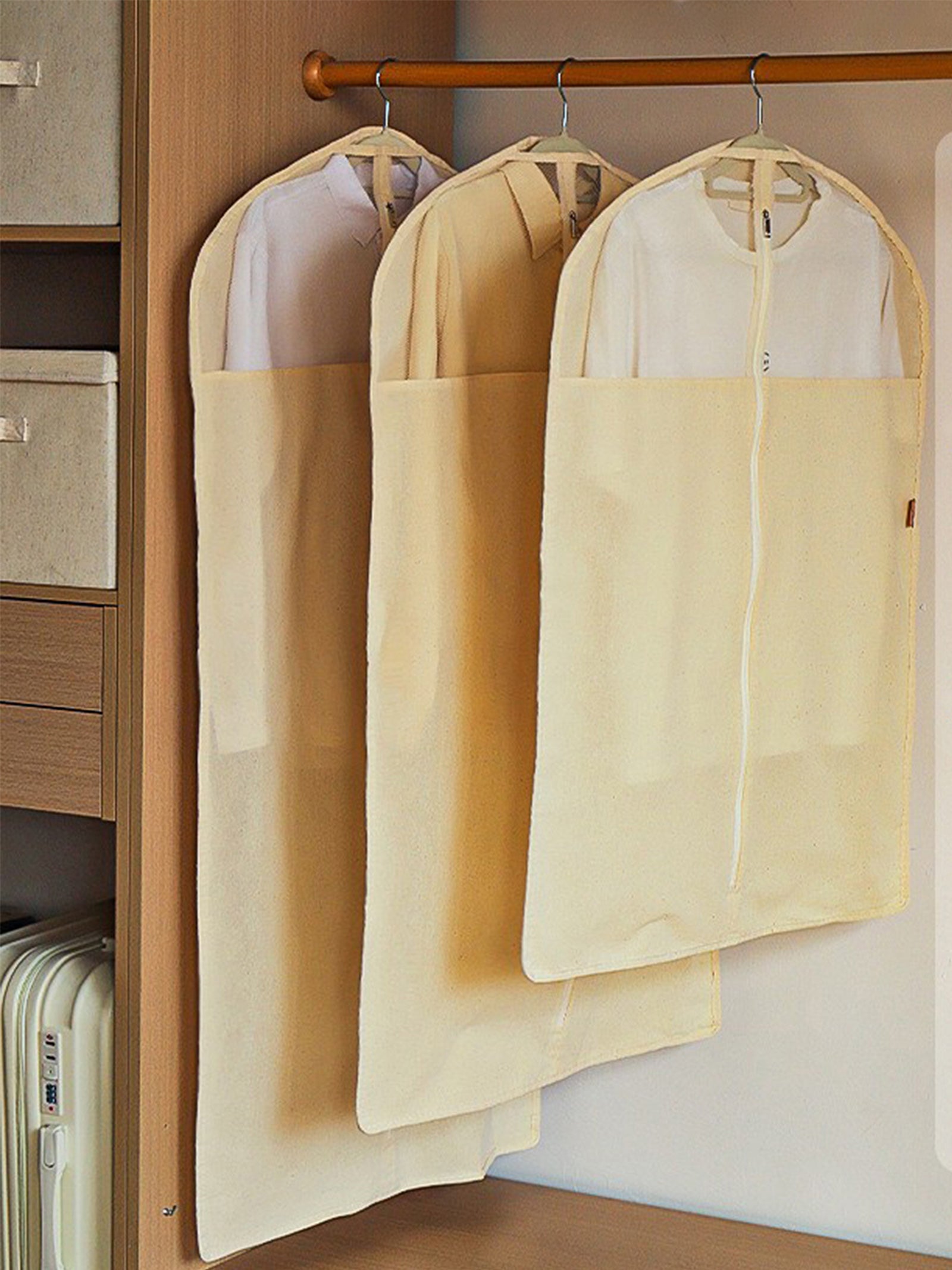 Linen Cotton Clear Window Dust-Proof Storage Bags by LINTICO for women