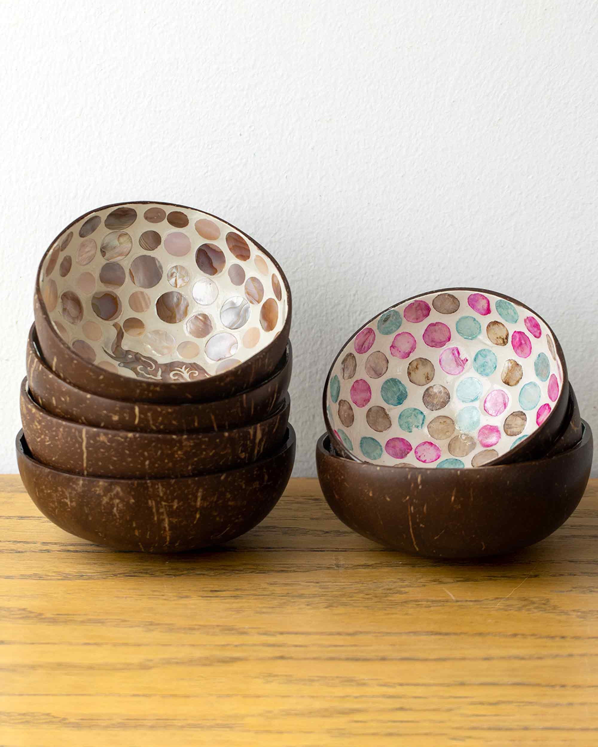 HANDMADE NATURAL SHELL COCONUT BOWL DECOR
