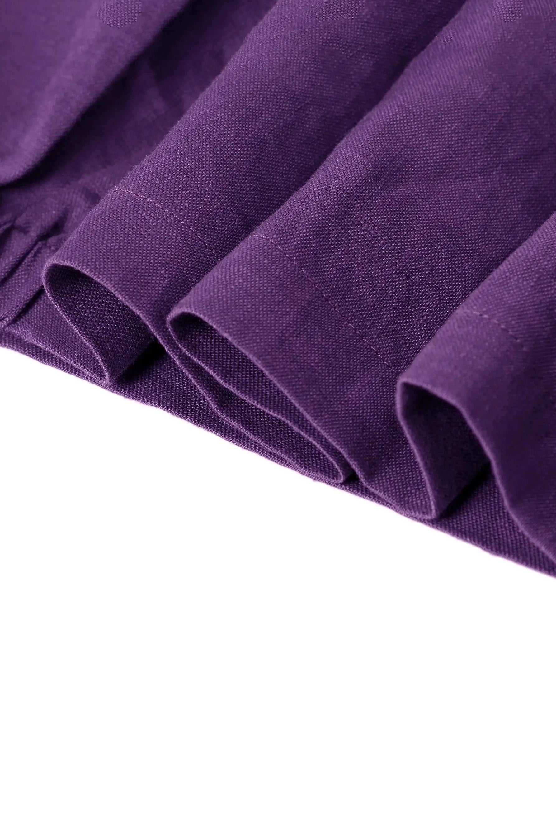 100% Linen Collarless Mid-Length Dress SOFIA - DRESSES-Linen Midi