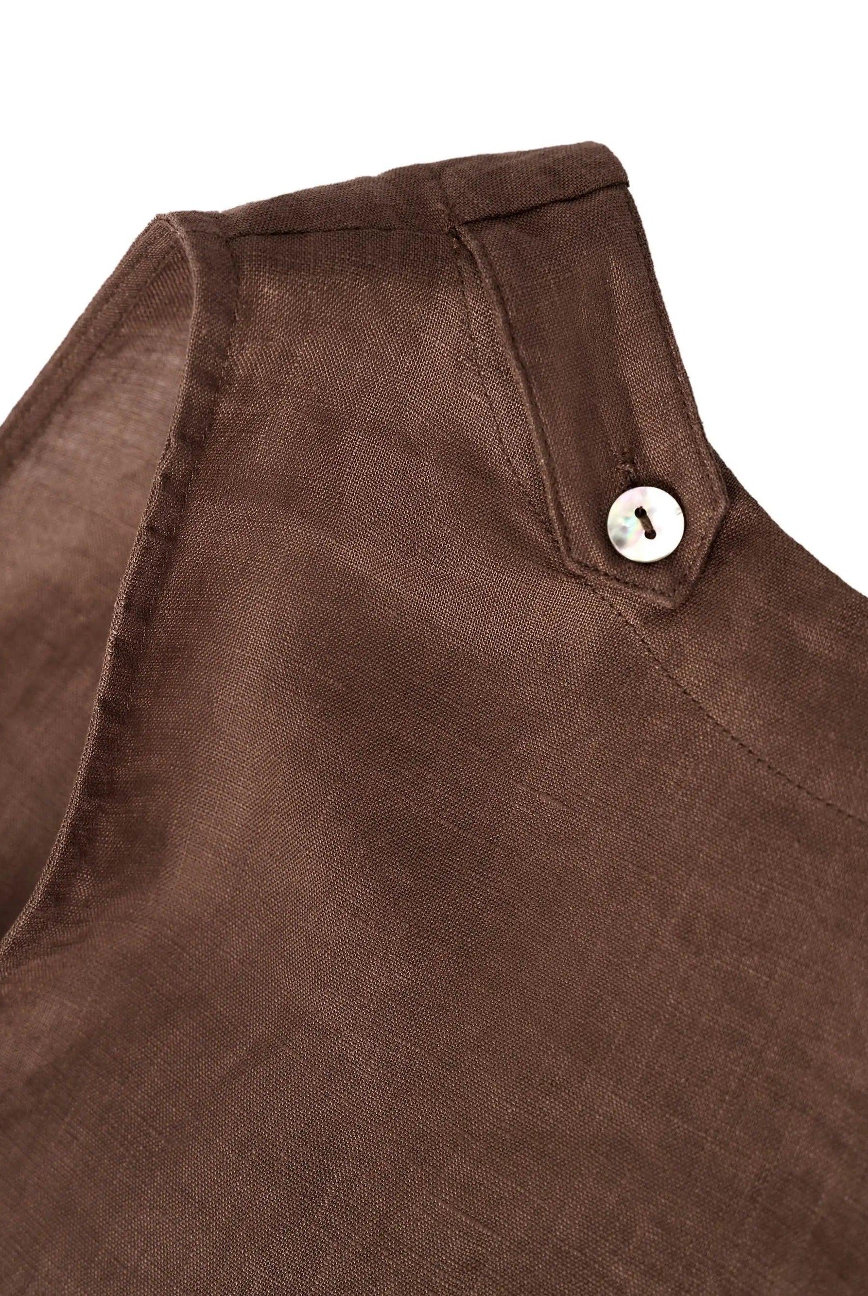 100% Linen Lightweight Sleeveless Dress SIENNA - DRESSES-Linen Midi