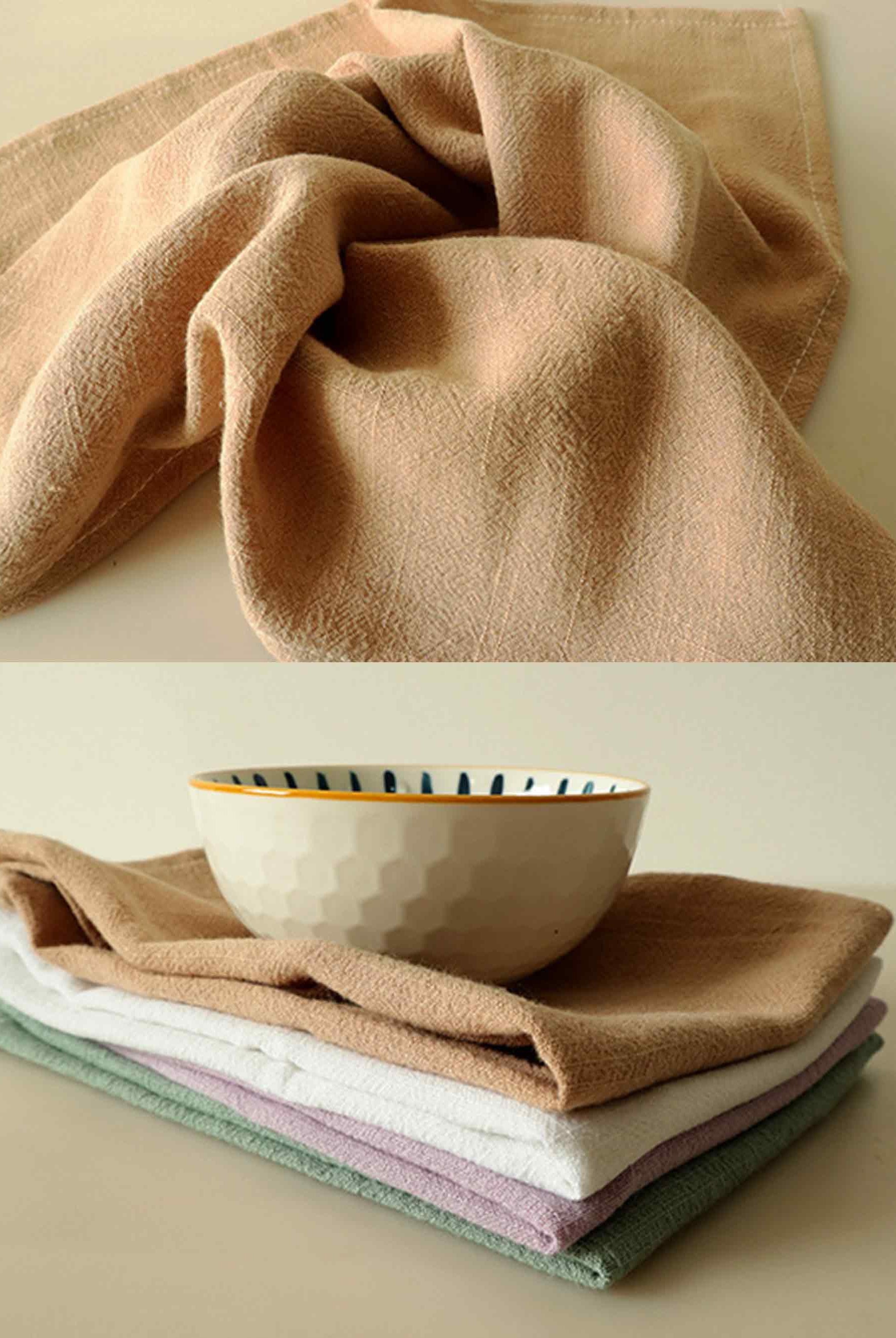 Cotton Linen Napkins Solid Color Placemats Tea Towels - ACCESSORIES-Others