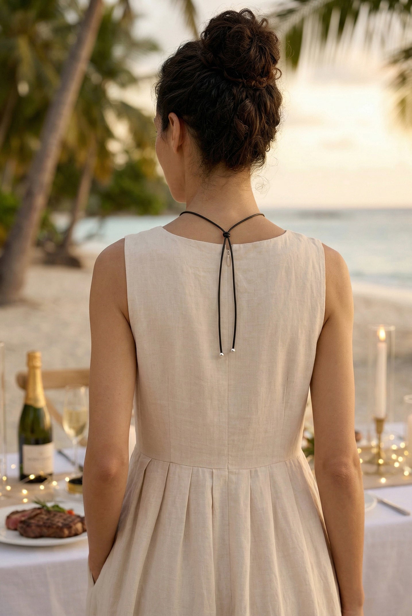 Ivory Nut Pendant Cord Necklace by LINTICO