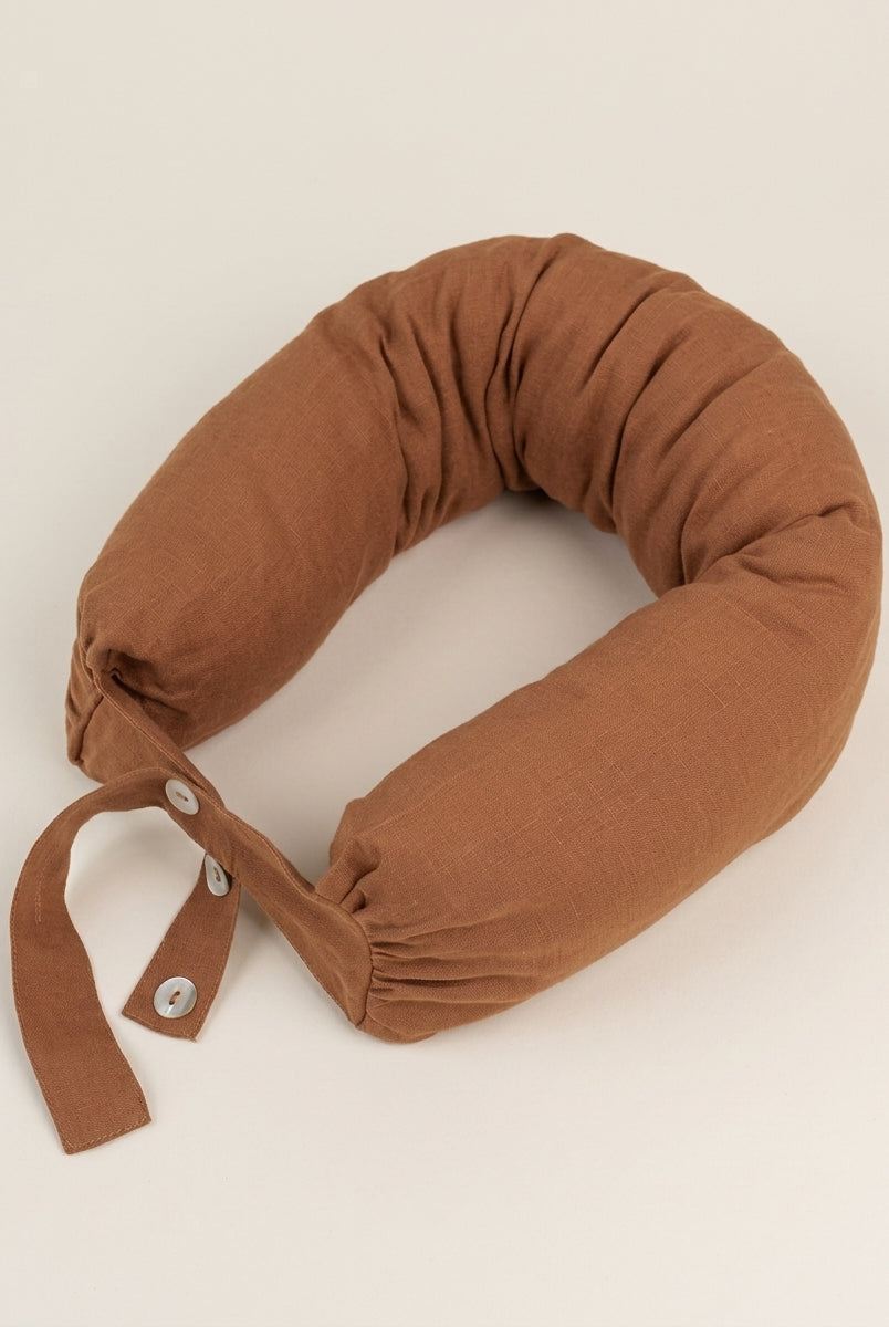 Linen Adjustable Neck Support Travel Pillow by LINTICO for women