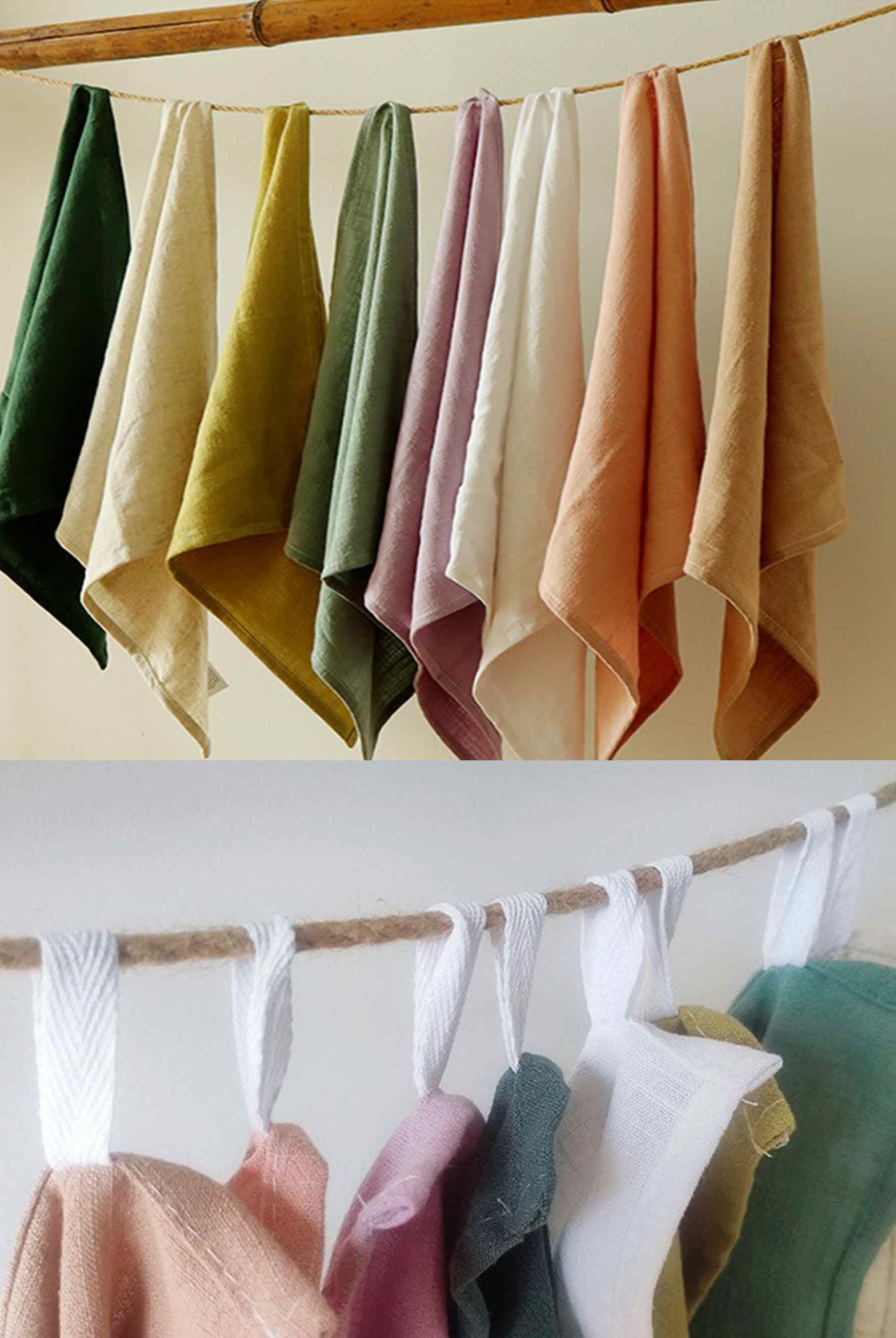 Cotton Linen Napkins Solid Color Placemats Tea Towels - ACCESSORIES-Others