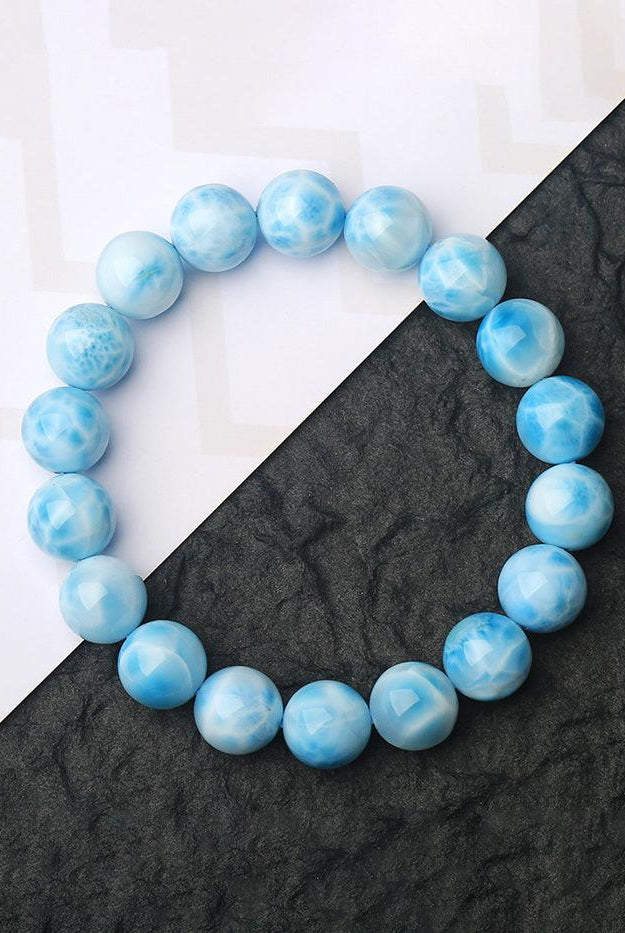 Dominican Larimar Crystal Oceanic Patterns Bracelet - Blue / One-Size - ACCESSORIES-Jewelry
