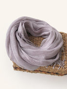 100% Linen Lightweight Solid Color Scarf BIANCA - Lilac / One-Size - ACCESSORIES-Scarf