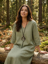 Artisanal Woodland Pendant Necklace by LINTICO