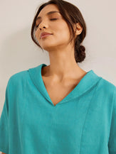 Chemise manches courtes col V 100 % lin SIERRA - Hauts - blouses en lin