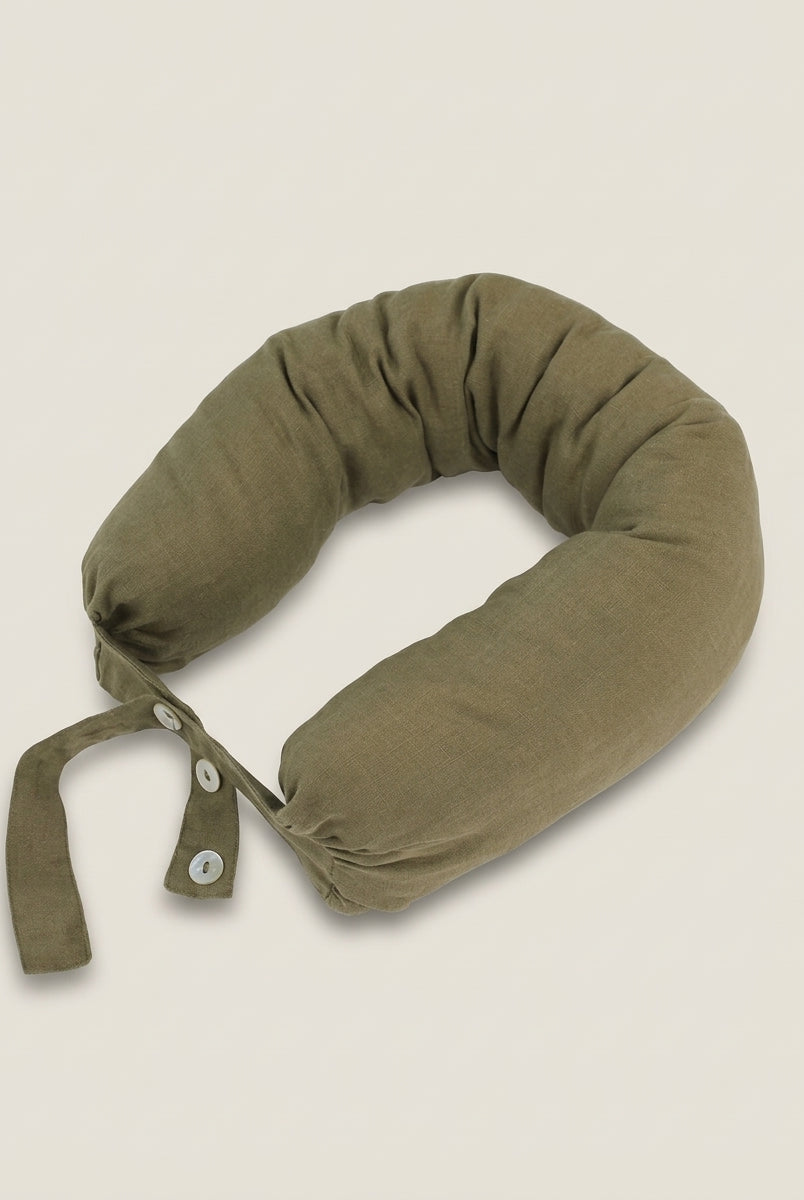 Linen Adjustable Neck Support Travel Pillow by LINTICO for women