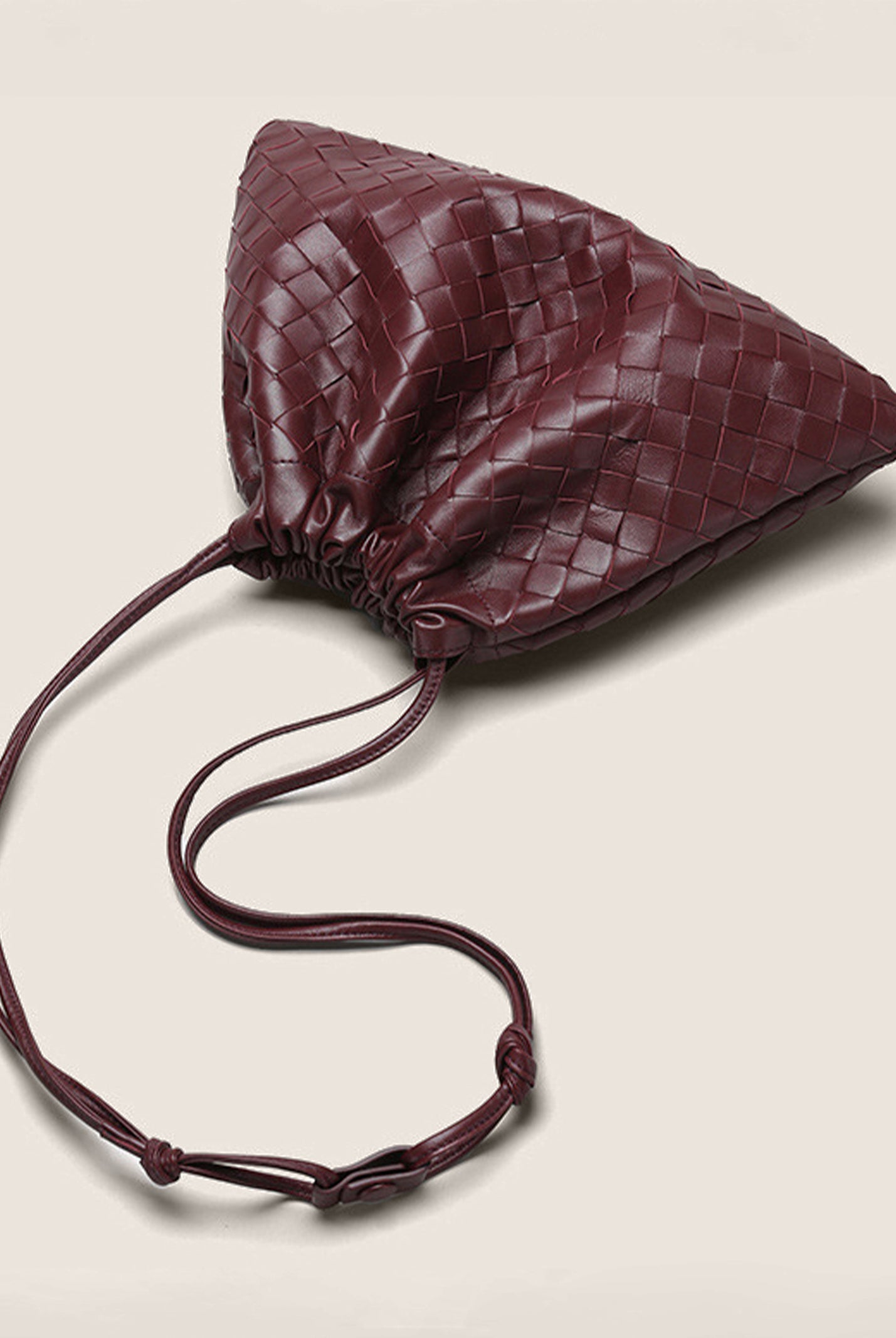 Sheepskin Woven Drawstring Commuter Tote by LINTICO for women