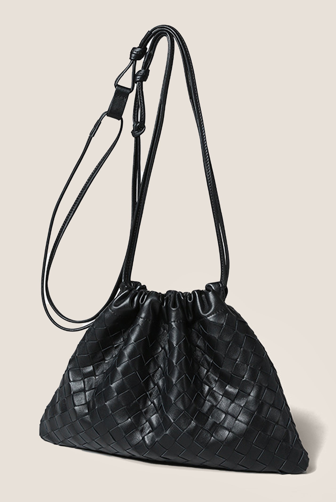 Sheepskin Woven Drawstring Commuter Tote by LINTICO for women