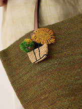 Handwoven Raffia Tote Bag With Leather Handles by LINTICO for women