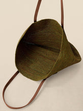 Handwoven Raffia Tote Bag With Leather Handles by LINTICO for women