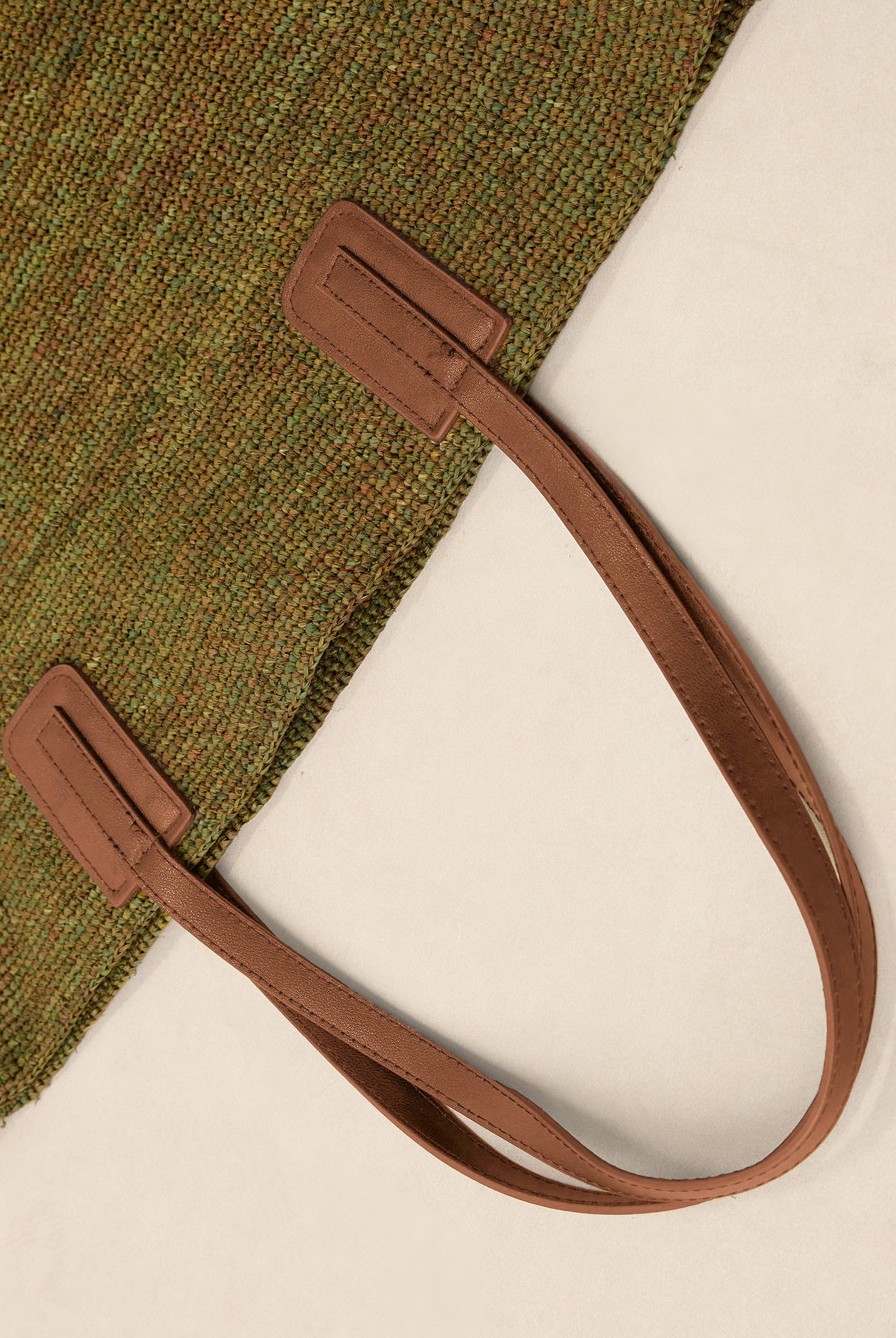 Handwoven Raffia Tote Bag With Leather Handles by LINTICO for women