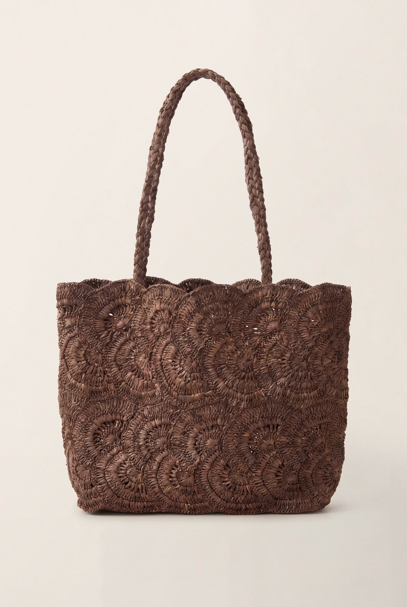 Handwoven Raffia Floral Pattern Tote Bag by LINTICO for women