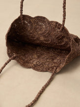Handwoven Raffia Floral Pattern Tote Bag by LINTICO for women