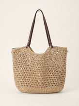 Linen-Cotton Open-Weave Tote Bag With Zip Pouch by LINTICO for women
