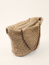 Linen-Cotton Open-Weave Tote Bag With Zip Pouch by LINTICO for women