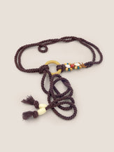 Linen Woven Belt With Wooden Beads by LINTICO for women