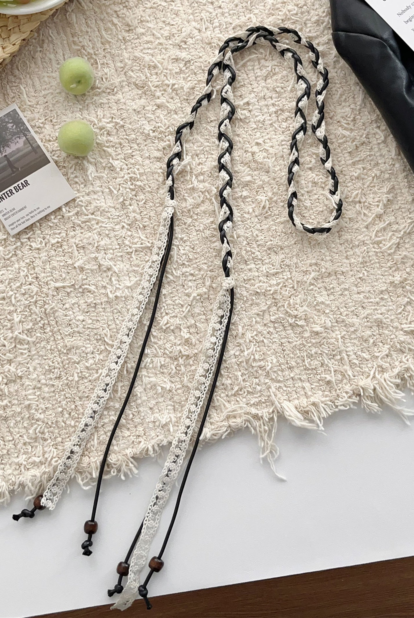 Linen Woven Belt With Fringes by LINTICO for women