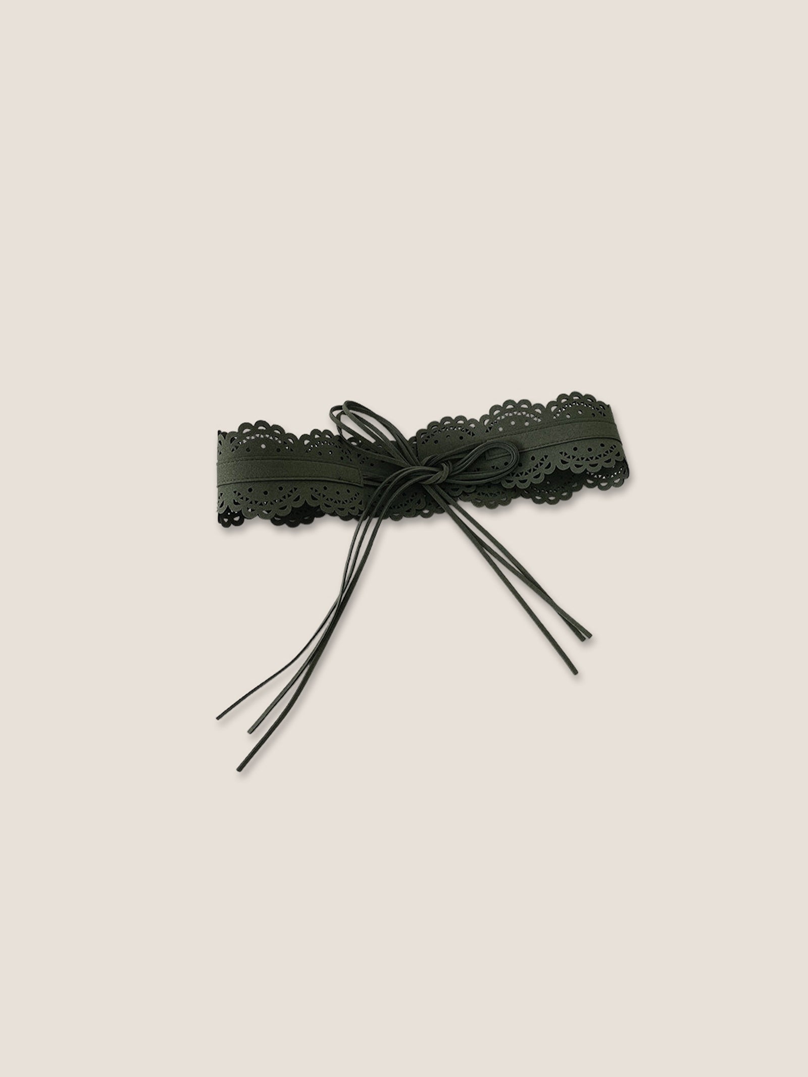 Lace-Trimmed Waist Cincher Belt by LINTICO