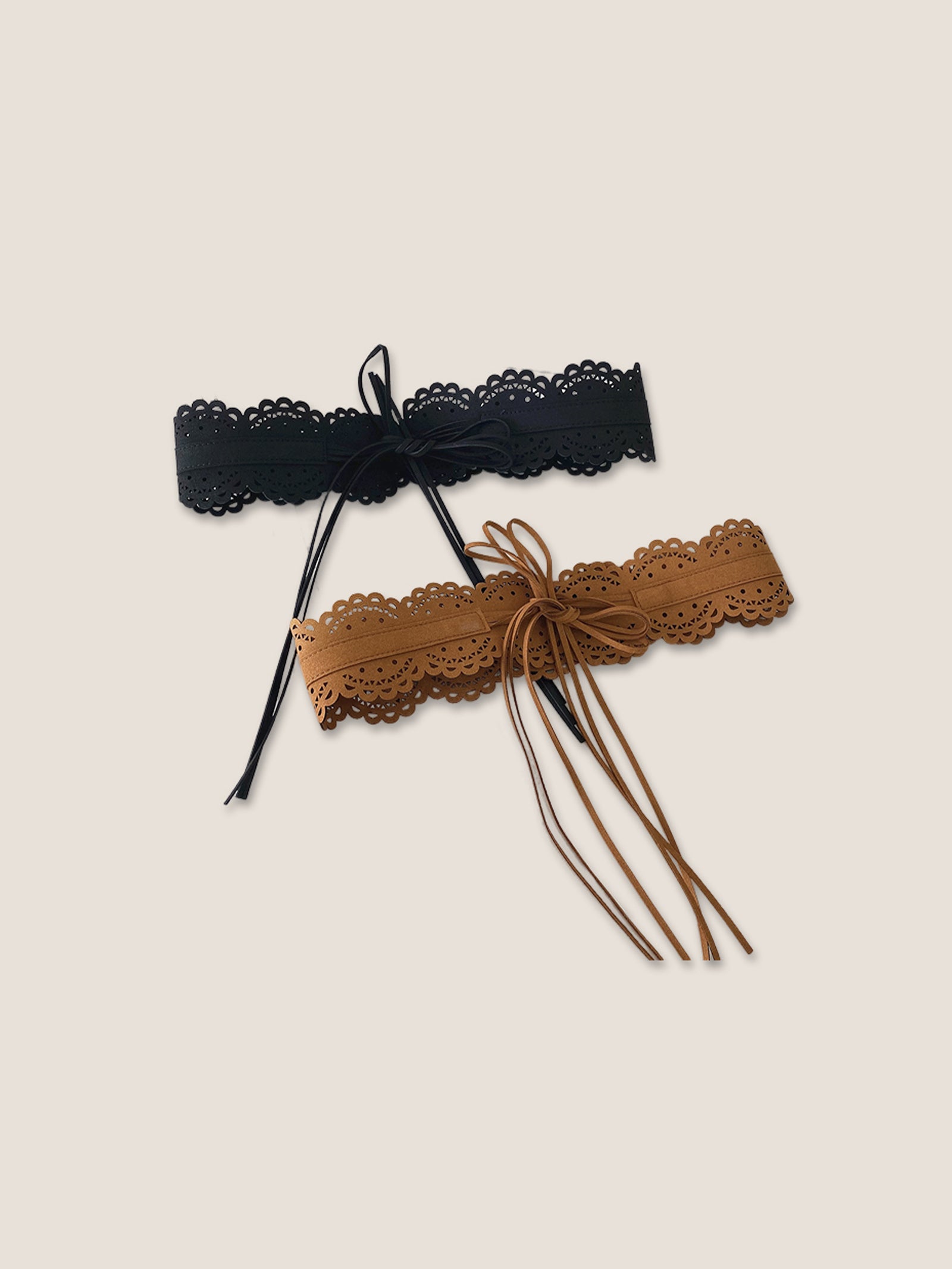 Lace-Trimmed Waist Cincher Belt by LINTICO