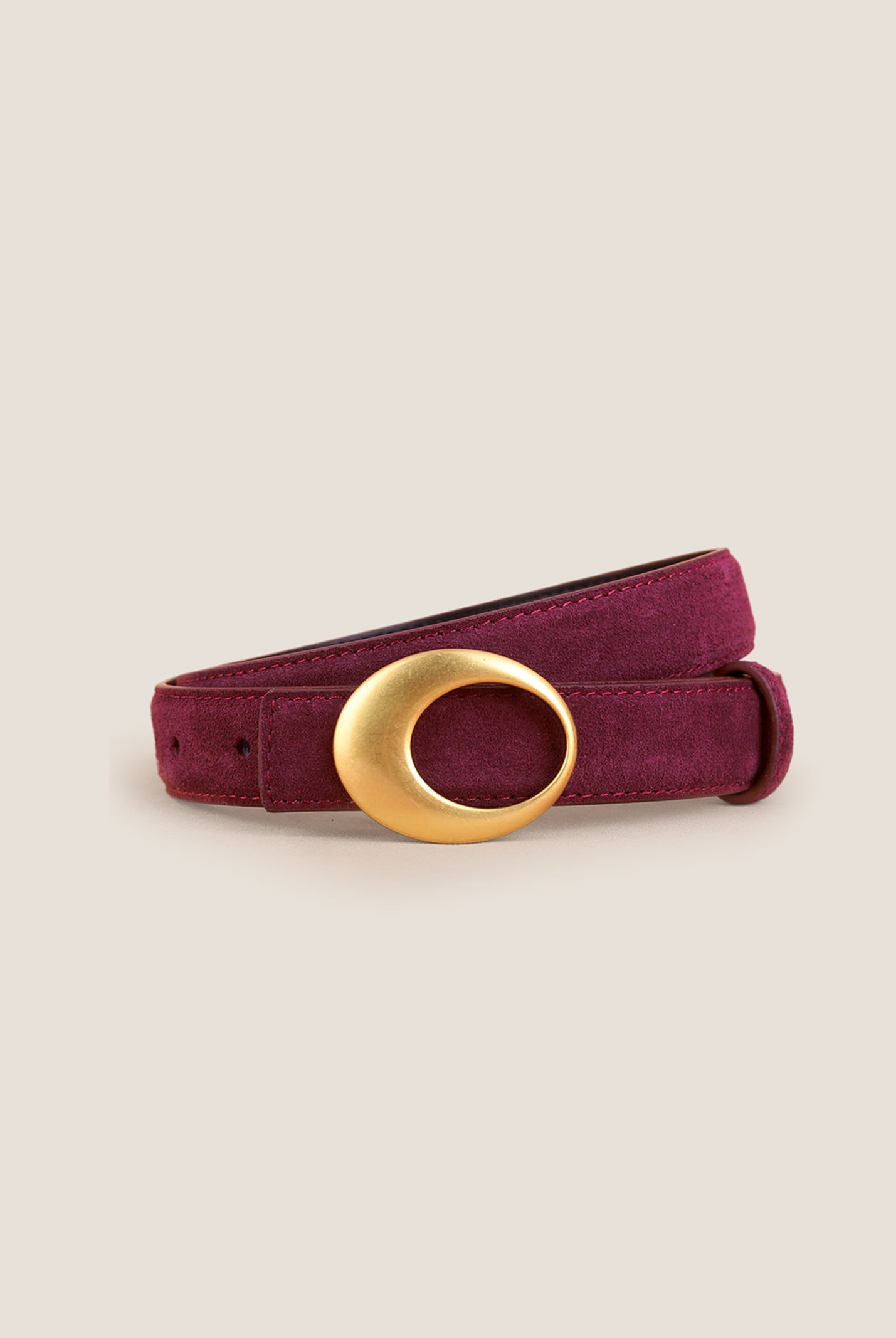 Luxury Suede Cowhide Belt With Oval Alloy Buckle by LINTICO