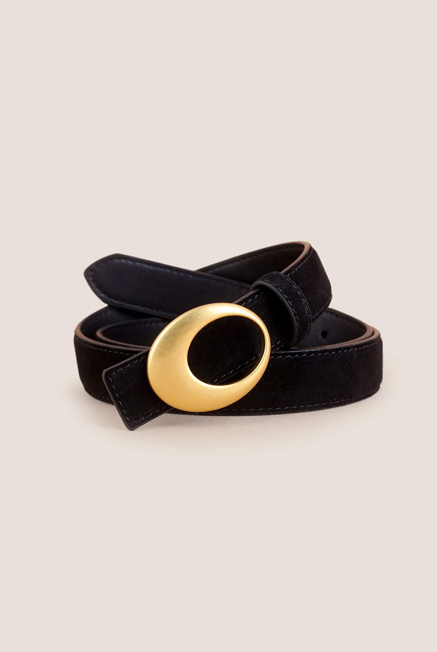 Luxury Suede Cowhide Belt With Oval Alloy Buckle by LINTICO