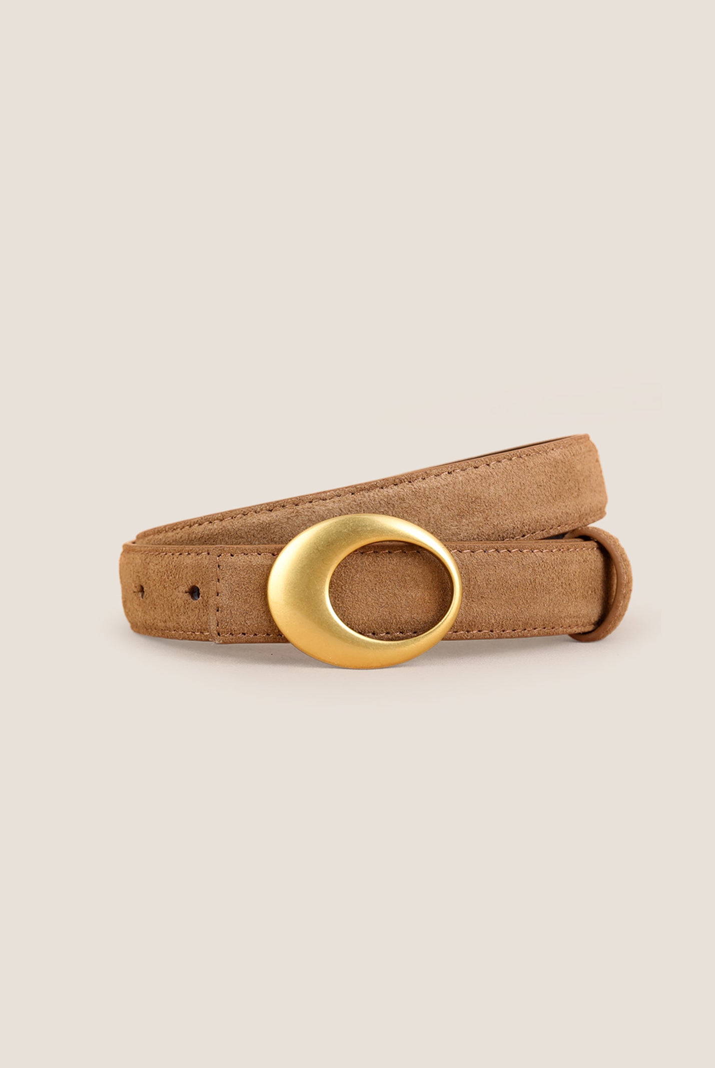 Luxury Suede Cowhide Belt With Oval Alloy Buckle by LINTICO