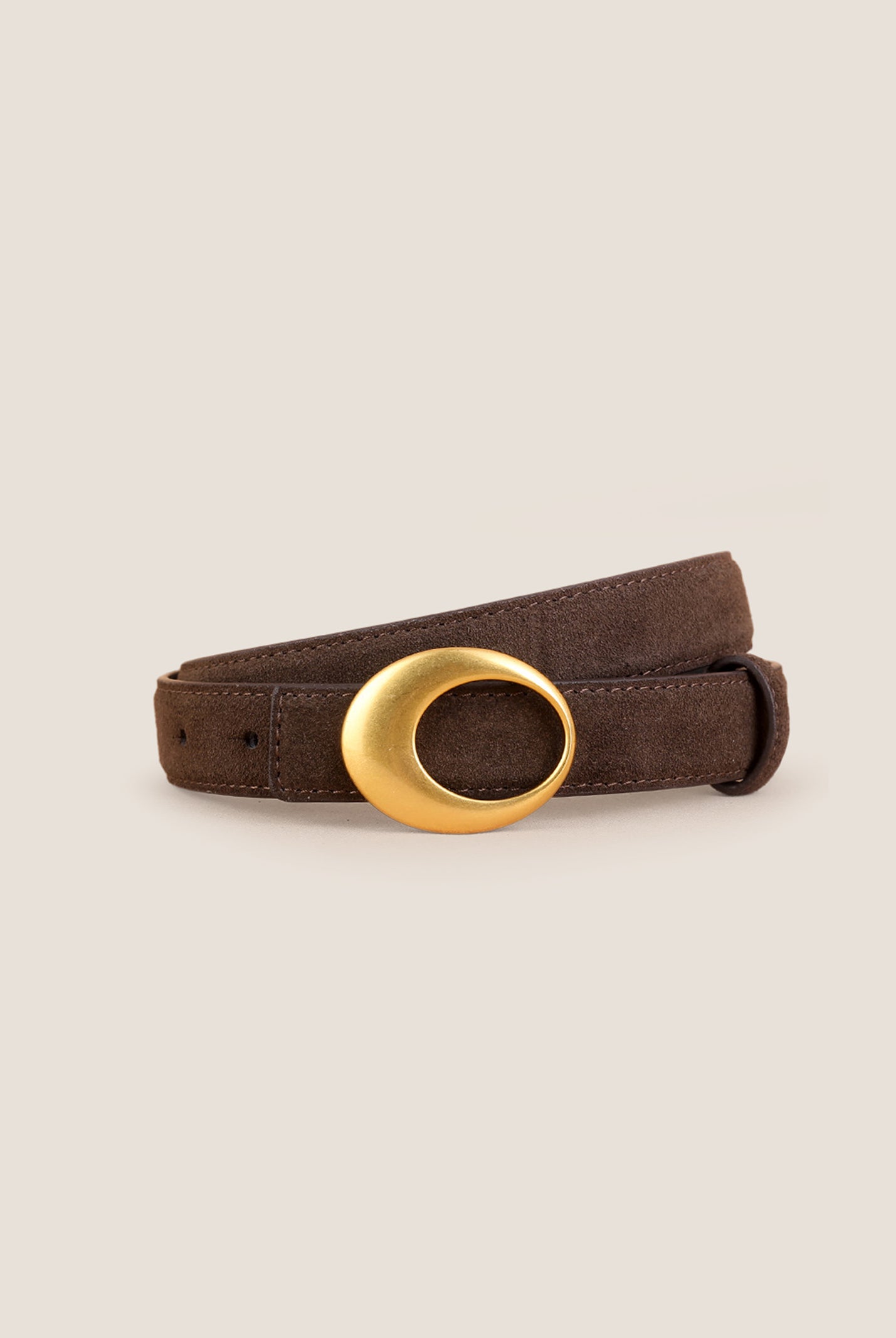 Luxury Suede Cowhide Belt With Oval Alloy Buckle by LINTICO