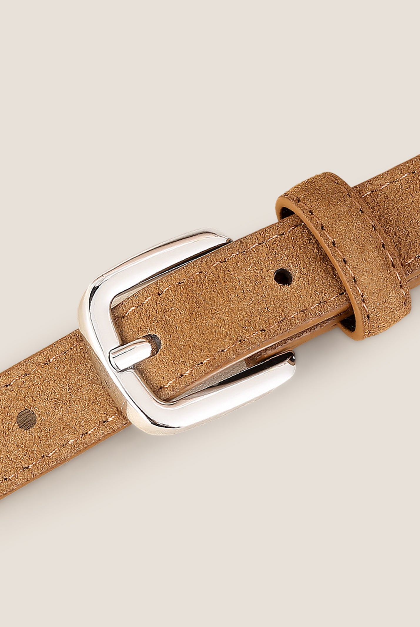 Luxury Suede Decorative Belt With Durable Alloy Buckle by LINTICO
