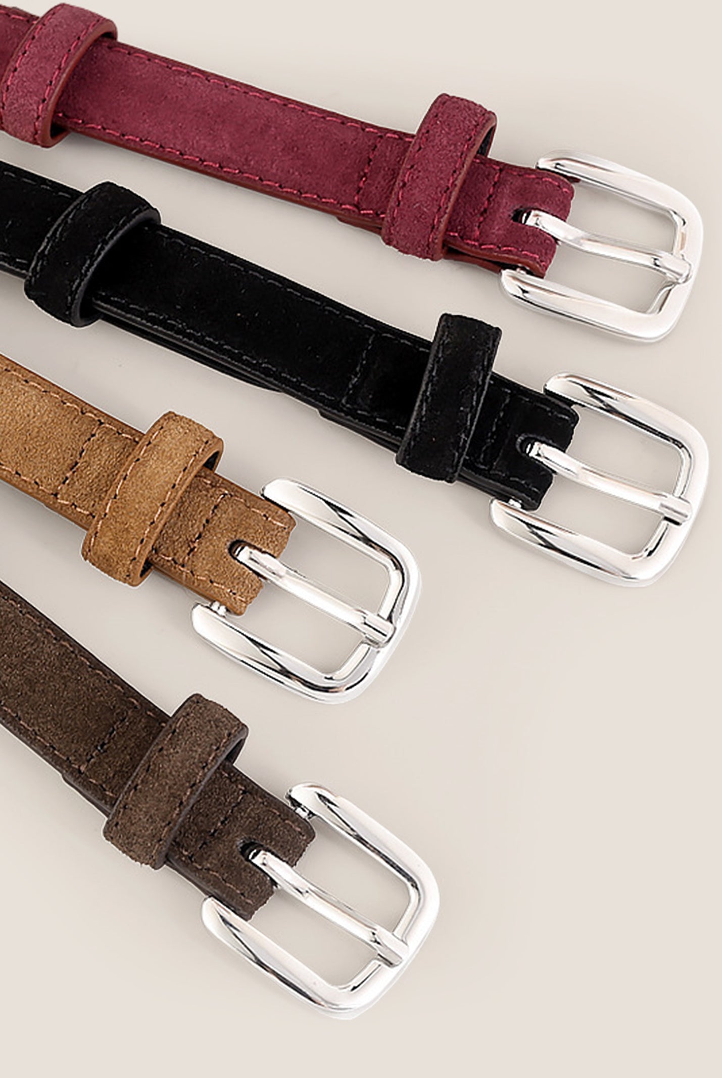 Luxury Suede Decorative Belt With Durable Alloy Buckle by LINTICO
