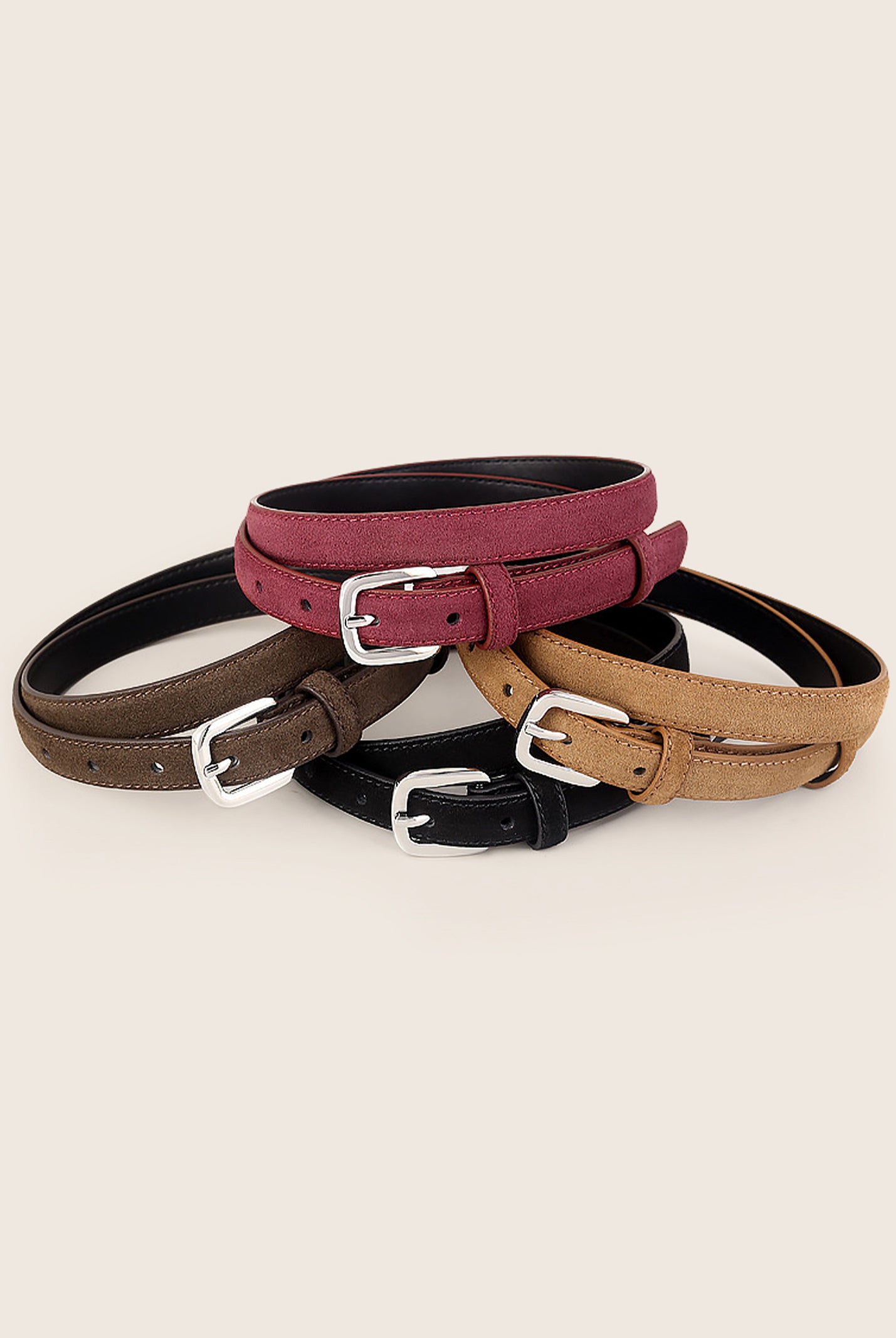 Luxury Suede Decorative Belt With Durable Alloy Buckle by LINTICO