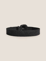 Natural Woven Straw Belt With Square Buckle by LINTICO