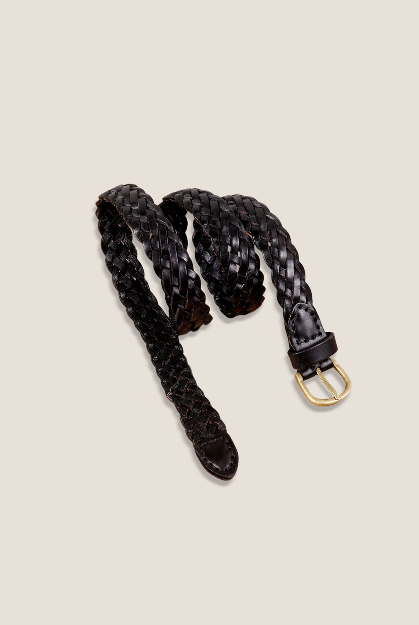 Premium Cowhide Retro Hand-Woven Belt With Alloy Buckle by LINTICO