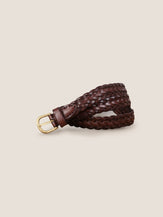 Premium Cowhide Retro Hand-Woven Belt With Alloy Buckle by LINTICO