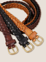 Premium Cowhide Retro Hand-Woven Belt With Alloy Buckle by LINTICO