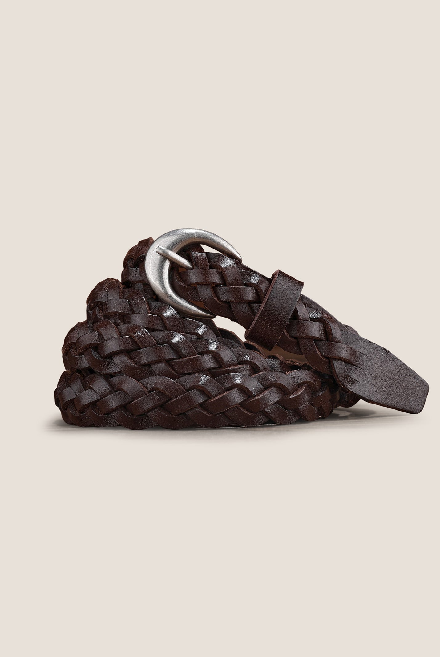 Premium Cowhide Retro Hand-Woven Twisted Thin Belt by LINTICO
